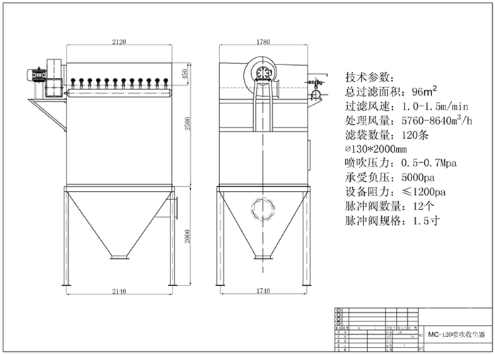 制藥廠用除塵器結(jié)構(gòu)圖紙